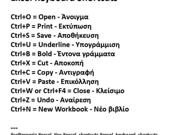 Excel Keyboard Shortcuts
